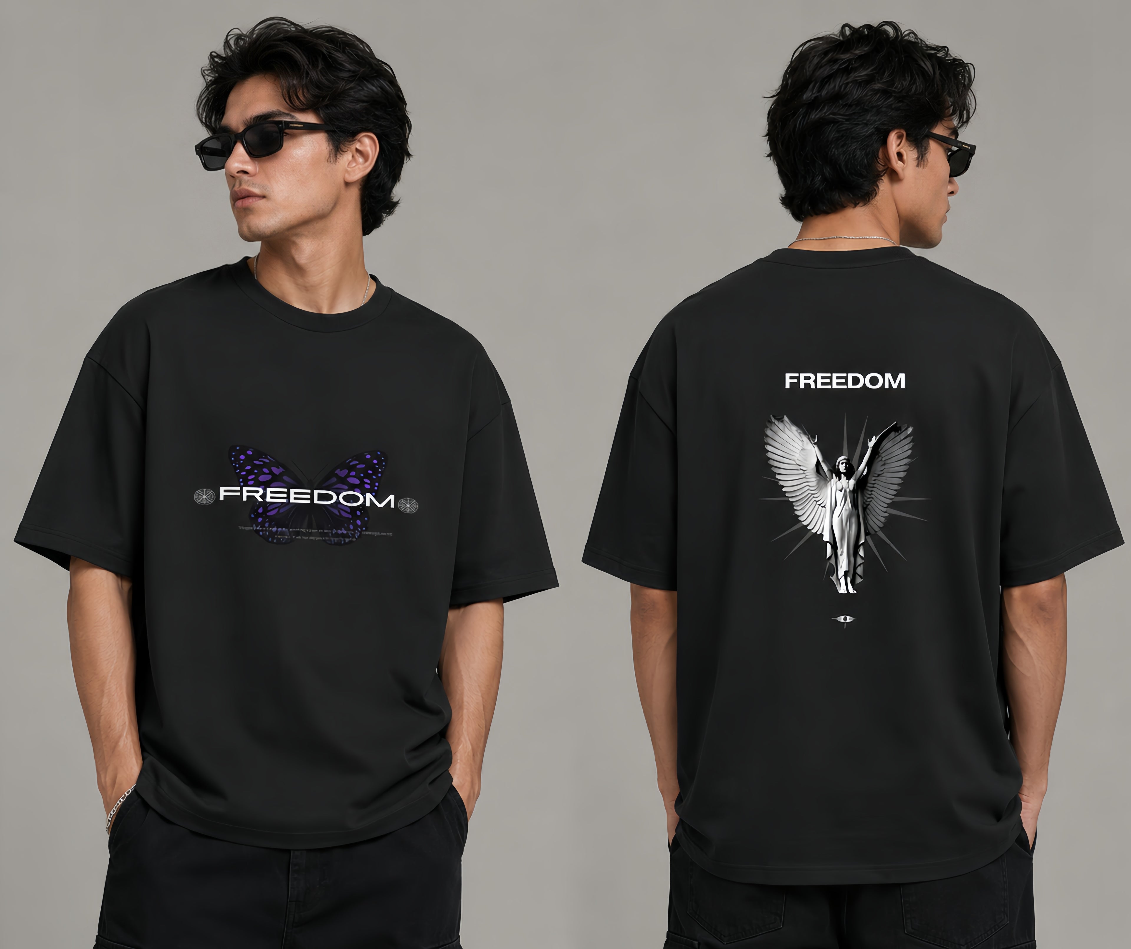 Freedom Angel Oversized Graphic Standard T-Shirt