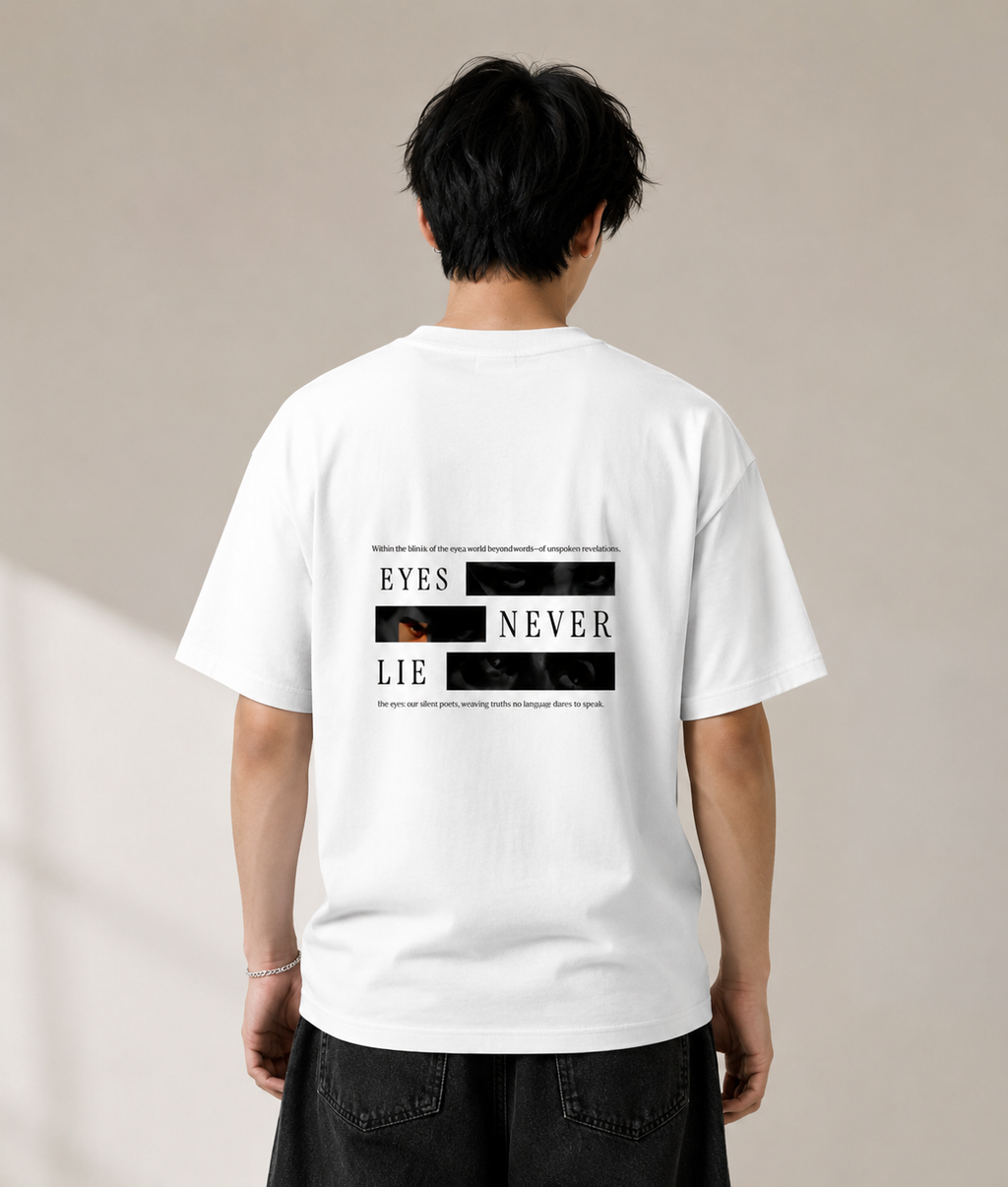 Eyes Never Lie White Unisex Standard Crew T-Shirt