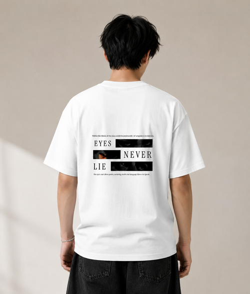 Eyes Never Lie White Unisex Standard Crew T-Shirt