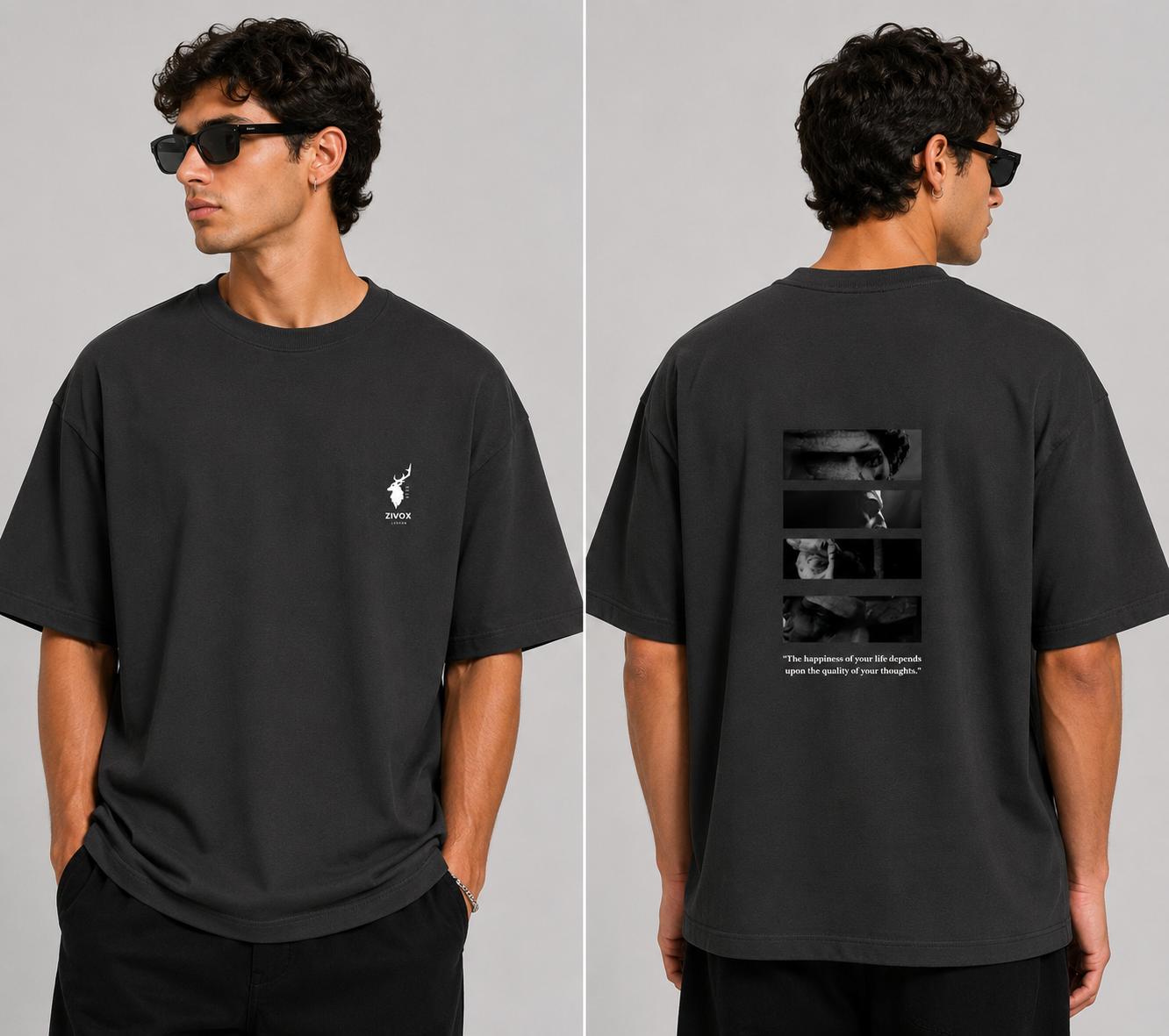 Minimal Black  Oversized Street Standard T-Shirt